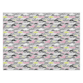 Schnurrbartmuster, Retro Art Tischdecke (Vorderseite (Horizontal))