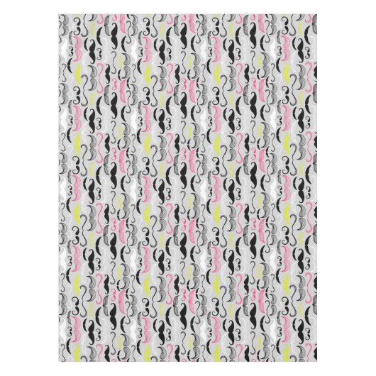 Schnurrbartmuster, Retro Art Tischdecke (Vorderseite)