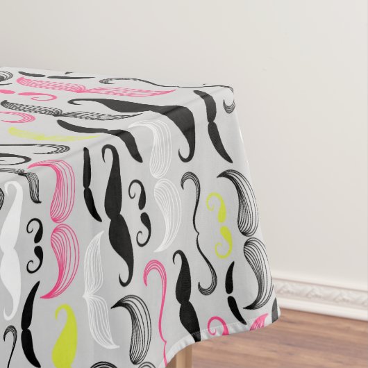 Schnurrbartmuster, Retro Art Tischdecke (Beispiel)