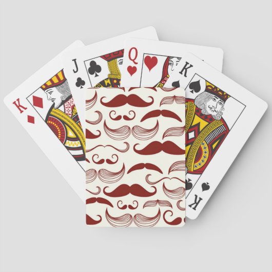 Schnurrbartmuster, Retro-Stil 3 Spielkarten (Rückseite)