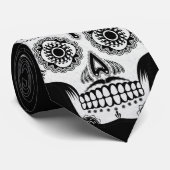 Schnurrbartzuckerschädel Krawatte (Gerollt)