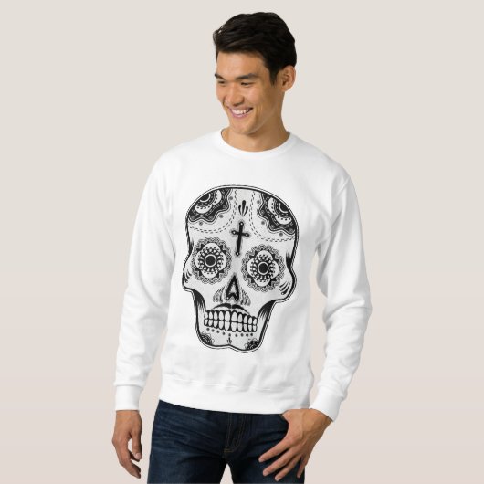 Schnurrbartzuckerschädel Sweatshirt (Vorne ganz)