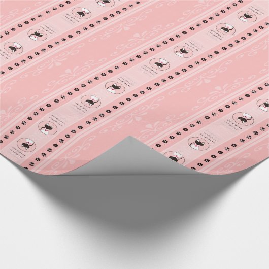 Schnurren-fect Moira rosa Streifen-Packpapier Geschenkpapier (Ecke)