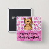 Schnurren-fect Valentinsgruß Button (Vorne & Hinten)