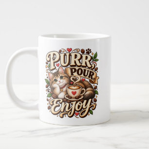 Schnurren Gießen Genießen Katzenliebhaber Kaffee Jumbo-Tasse