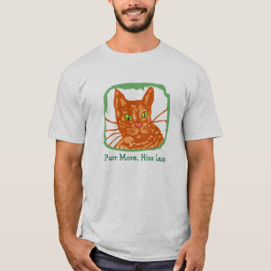 "Schnurren Sie mehr Zischenweniger" orange Tabby-T T-Shirt