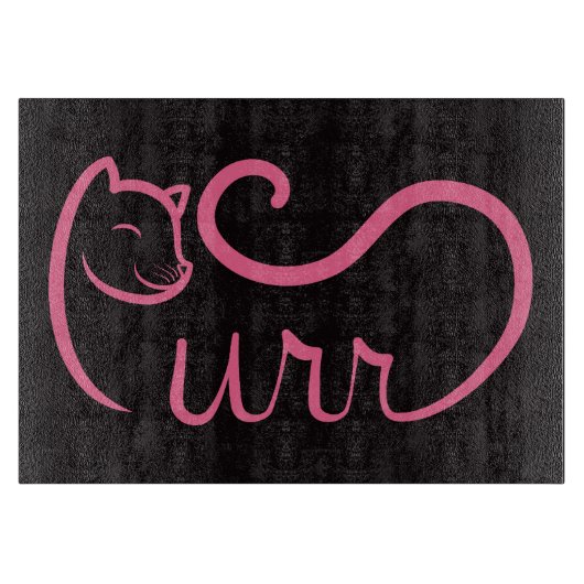 Schnurrende Typografie ROSA Schneidebrett (Vorderseite)