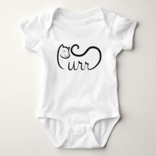 Schnurrende Typografie SCHWARZ Baby Strampler