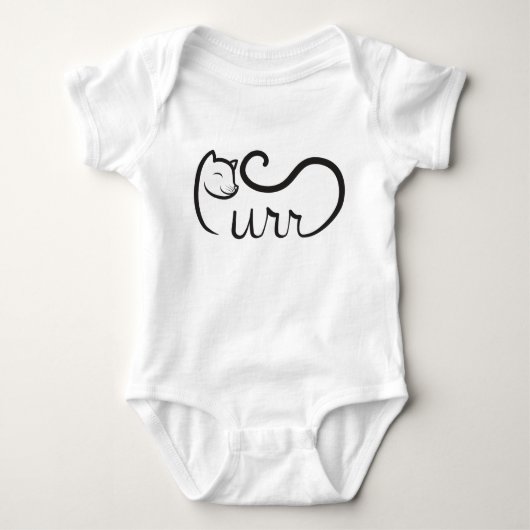 Schnurrende Typografie SCHWARZ Baby Strampler (Vorderseite)