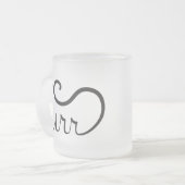 Schnurrende Typografie SCHWARZ Mattglastasse (Vorderseite Links)