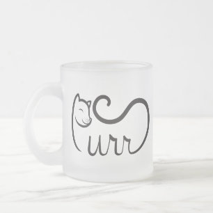 Schnurrende Typografie SCHWARZ Mattglastasse