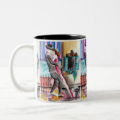 Schnurrender Tango - Ronroneando Zweifarbige Tasse (Links)