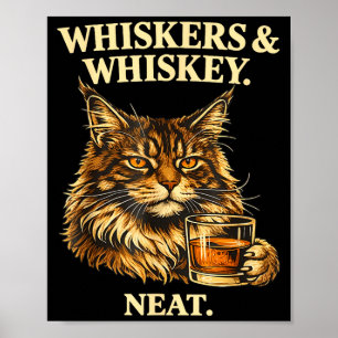 Schnurrhaare und ordnungsliebender lustiger Katzen Poster