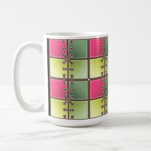 Schnürsenkel aus rosa und grüne Modekunst Kaffeetasse (Links)