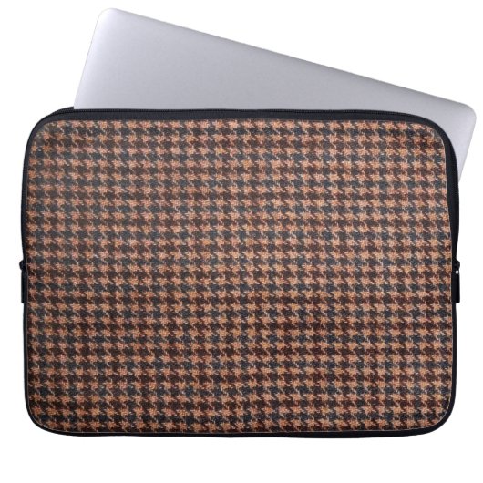 Schnürsenkel: Braunes Tweed Laptopschutzhülle (Vorderseite)