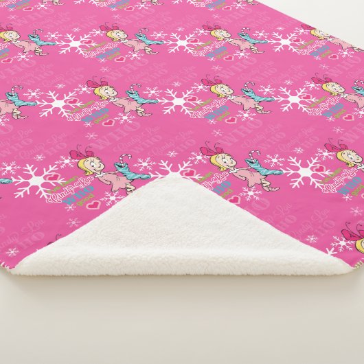 Schnürsenkel | Cindy-Lou Who Pink Holiday Pattern Sherpadecke (3/4)