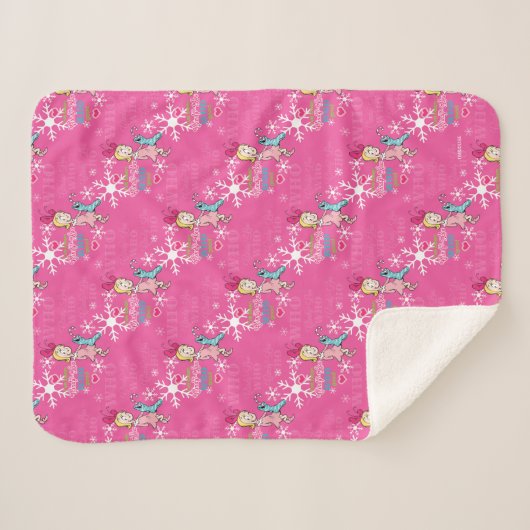 Schnürsenkel | Cindy-Lou Who Pink Holiday Pattern Sherpadecke (Vorderseite (Horizontal))