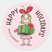 Schnürsenkel | Cindy-Lou Who | Weihnachtsgeschenkm Runder Aufkleber (Vorderseite)