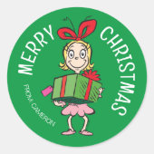 Schnürsenkel | Cindy-Lou Who | Weihnachtsgeschenkm Runder Aufkleber (Vorderseite)