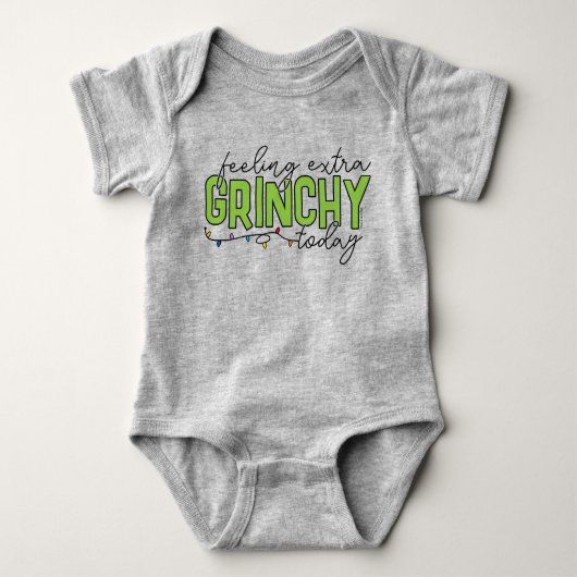 Schnürsenkel | Gefühl Extra grinchy Heute 2 Baby Strampler (Vorderseite)