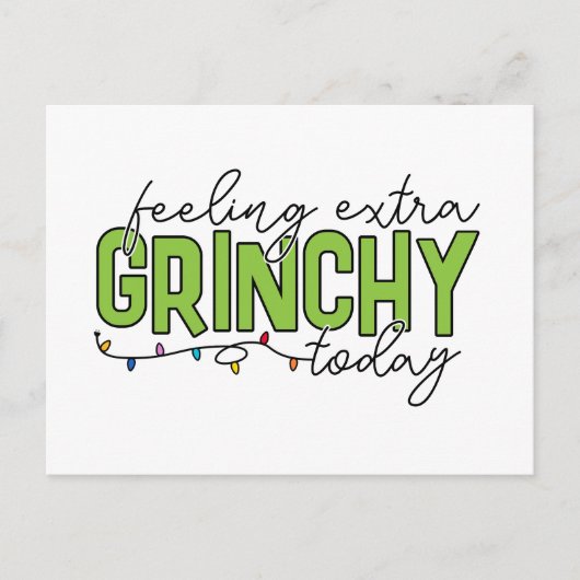 Schnürsenkel | Gefühl Extra Grinchy Heute 4 Postkarte (Vorderseite)