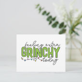 Schnürsenkel | Gefühl Extra Grinchy Heute 4 Postkarte (Stehend Vorderseite)