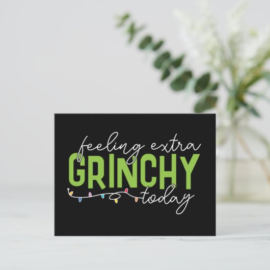 Schnürsenkel | Gefühl Extra Grinchy heute Postkarte (Stehend Vorderseite)