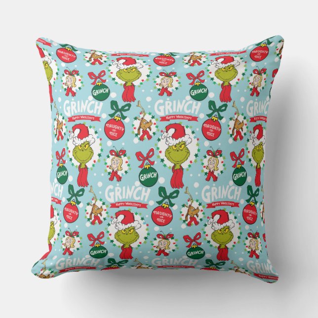 Schnürsenkel | Happy Wholidays Pattern Kissen (Vorderseite)