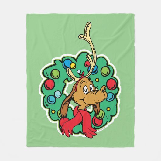Schnürsenkel | Max Christmas Wreath Fleecedecke (Vorderseite)