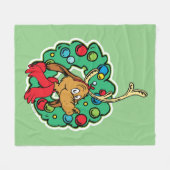 Schnürsenkel | Max Christmas Wreath Fleecedecke (Vorderseite (Horizontal))