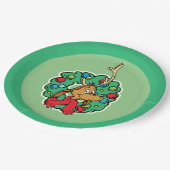 Schnürsenkel | Max Christmas Wreath Pappteller (Schrägansicht)