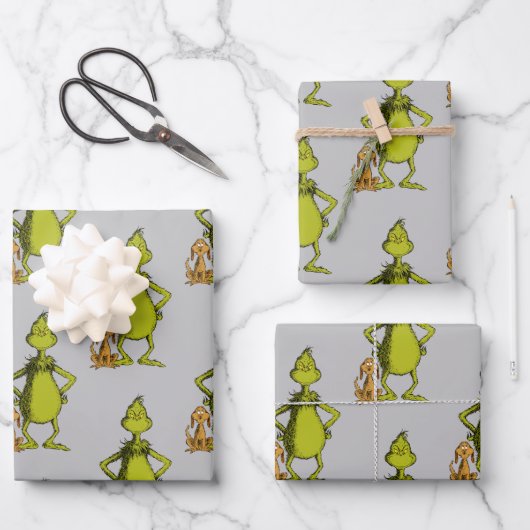 Schnürsenkel | Max & Grinch-Stanz Geschenkpapier Set (Vorderseite)