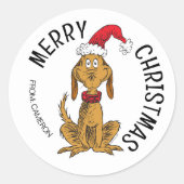 Schnürsenkel | Max Santa | Weihnachtsgeschenkmarke Runder Aufkleber (Vorderseite)