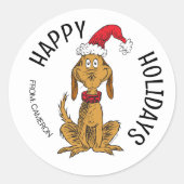Schnürsenkel | Max Santa | Weihnachtsgeschenkmarke Runder Aufkleber (Vorderseite)