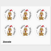 Schnürsenkel | Max Santa | Weihnachtsgeschenkmarke Runder Aufkleber (Blatt)