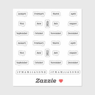 Schnürsenkel. Monate des Jahres 2025 2026 - transp Aufkleber