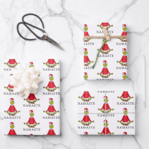 Schnürsenkel   Namaste Santa Claus Geschenkpapier Set