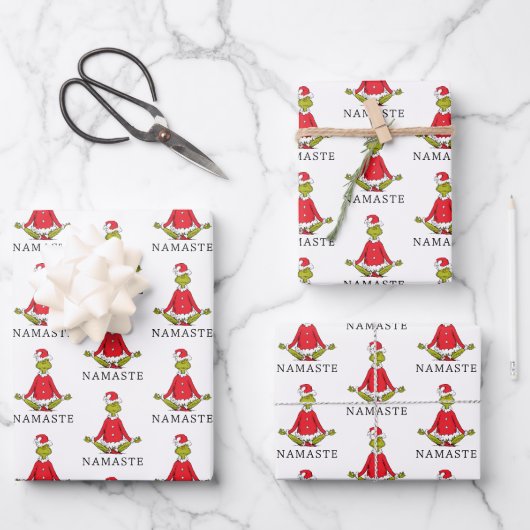 Schnürsenkel | Namaste Santa Claus Geschenkpapier Set (Vorderseite)