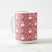 Schnürsenkel | Red Damask Muster Kaffeetasse (Vorderseite Links)