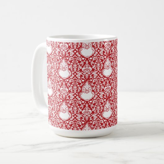 Schnürsenkel | Red Damask Muster Kaffeetasse (Vorderseite Links)