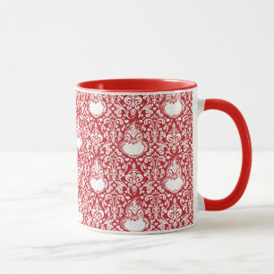 Schnürsenkel   Red Damask Muster Tasse