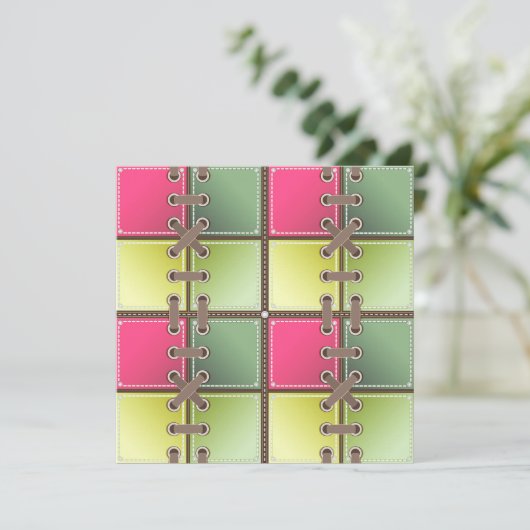 Schnürsenkel, rosa und grüne Mode (Stehend Vorderseite)