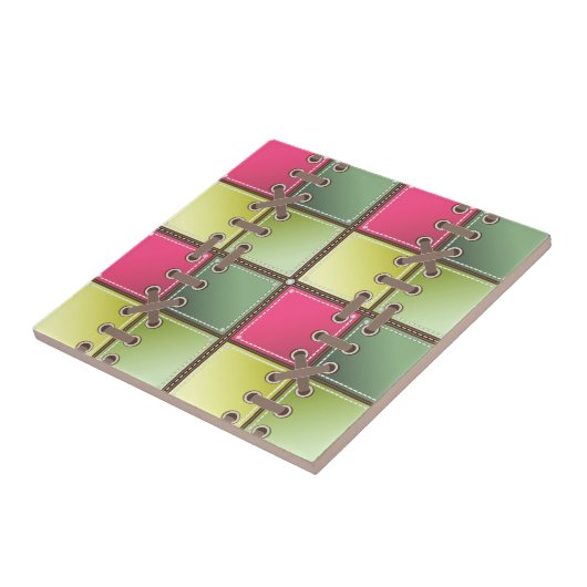 Schnürsenkel, rosa und grüne Mode Fliese (Seite)