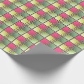 Schnürsenkel, rosa und grüne Mode Geschenkpapier (Ecke)