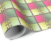 Schnürsenkel, rosa und grüne Mode Geschenkpapier (Rolleneckpunkt)