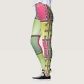Schnürsenkel, rosa und grüne Mode Leggings (Links)