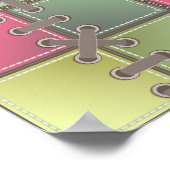 Schnürsenkel, rosa und grüne Mode Poster (Ecke)