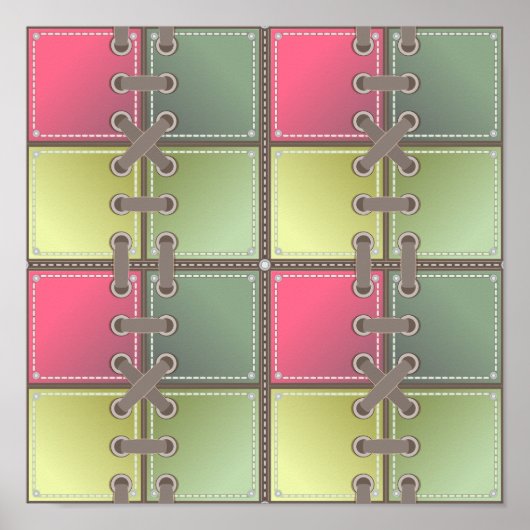 Schnürsenkel, rosa und grüne Mode Poster (Vorne)