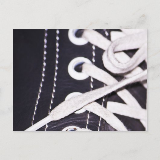 Schnürsenkel schließen postkarte (Vorderseite)