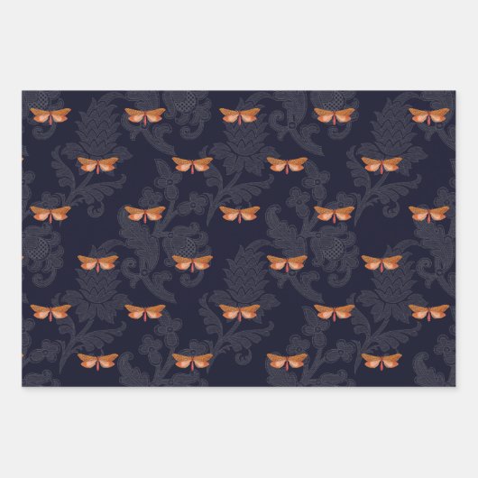 Schnürsenkel und Schmetterlingspopapier Geschenkpapier Set (Vorderseite 3)